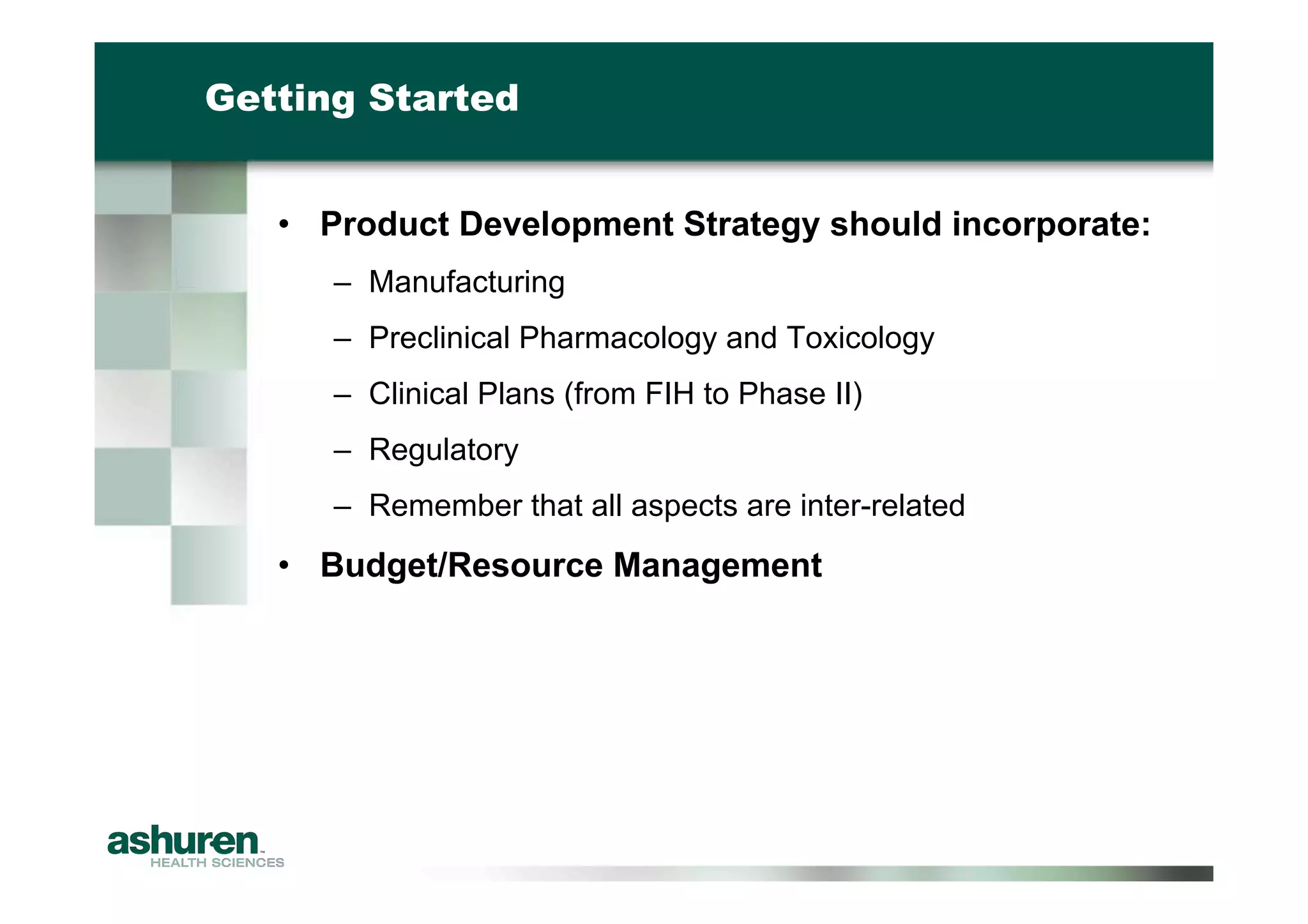 Preclinical Development Planning for Emerging Pharma and Biotech Firms