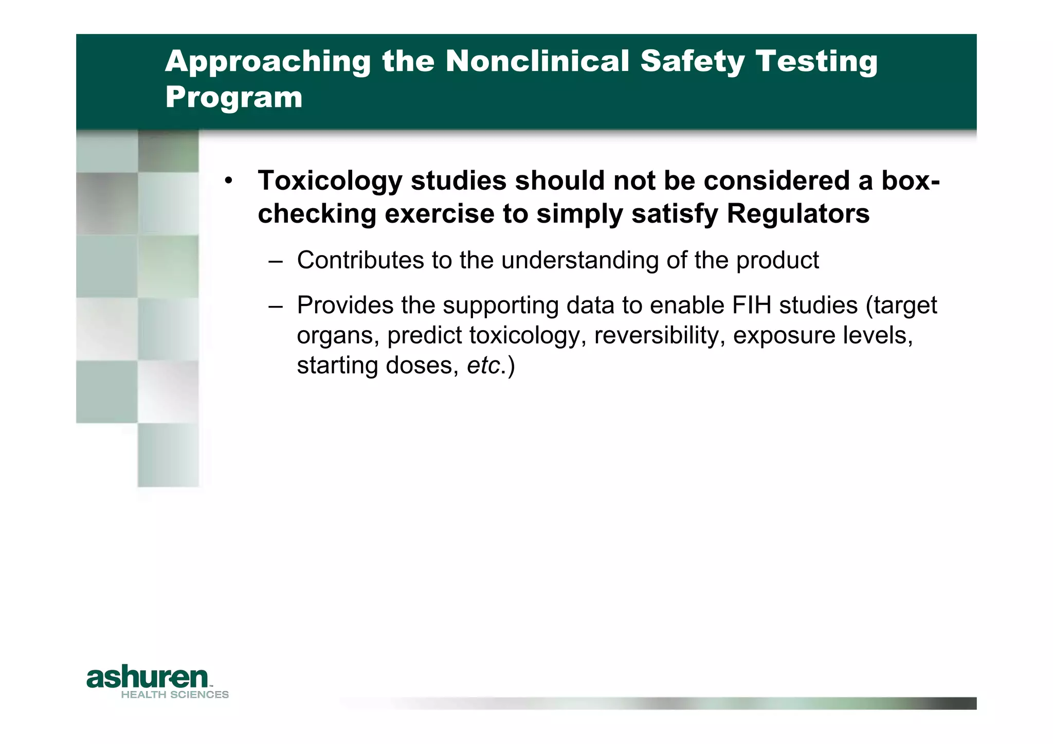 Preclinical Development Planning for Emerging Pharma and Biotech Firms