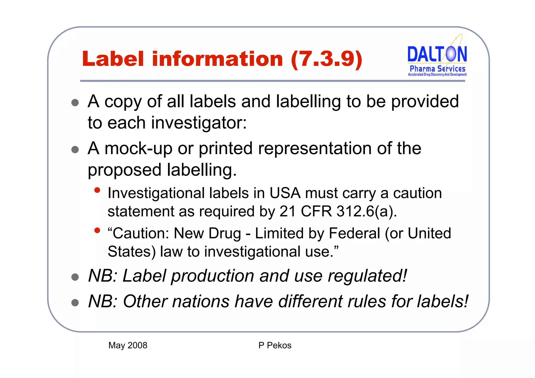 Preparing an IND Application: CMC