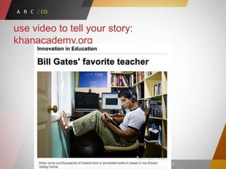 Confidential ArCompany Inc. — February 27, Slide · 26
use video to tell your story:
khanacademy.org
 