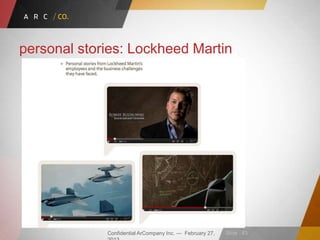 Confidential ArCompany Inc. — February 27, Slide · 43
personal stories: Lockheed Martin
 