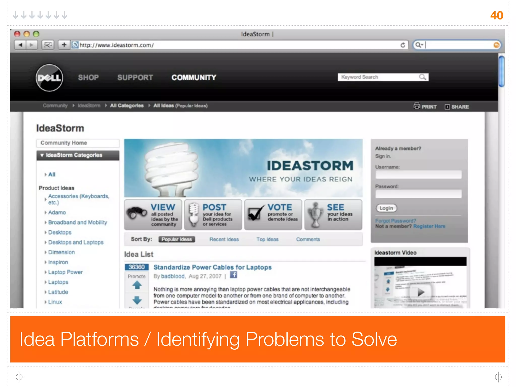 40




Idea Platforms / Identifying Problems to Solve
 