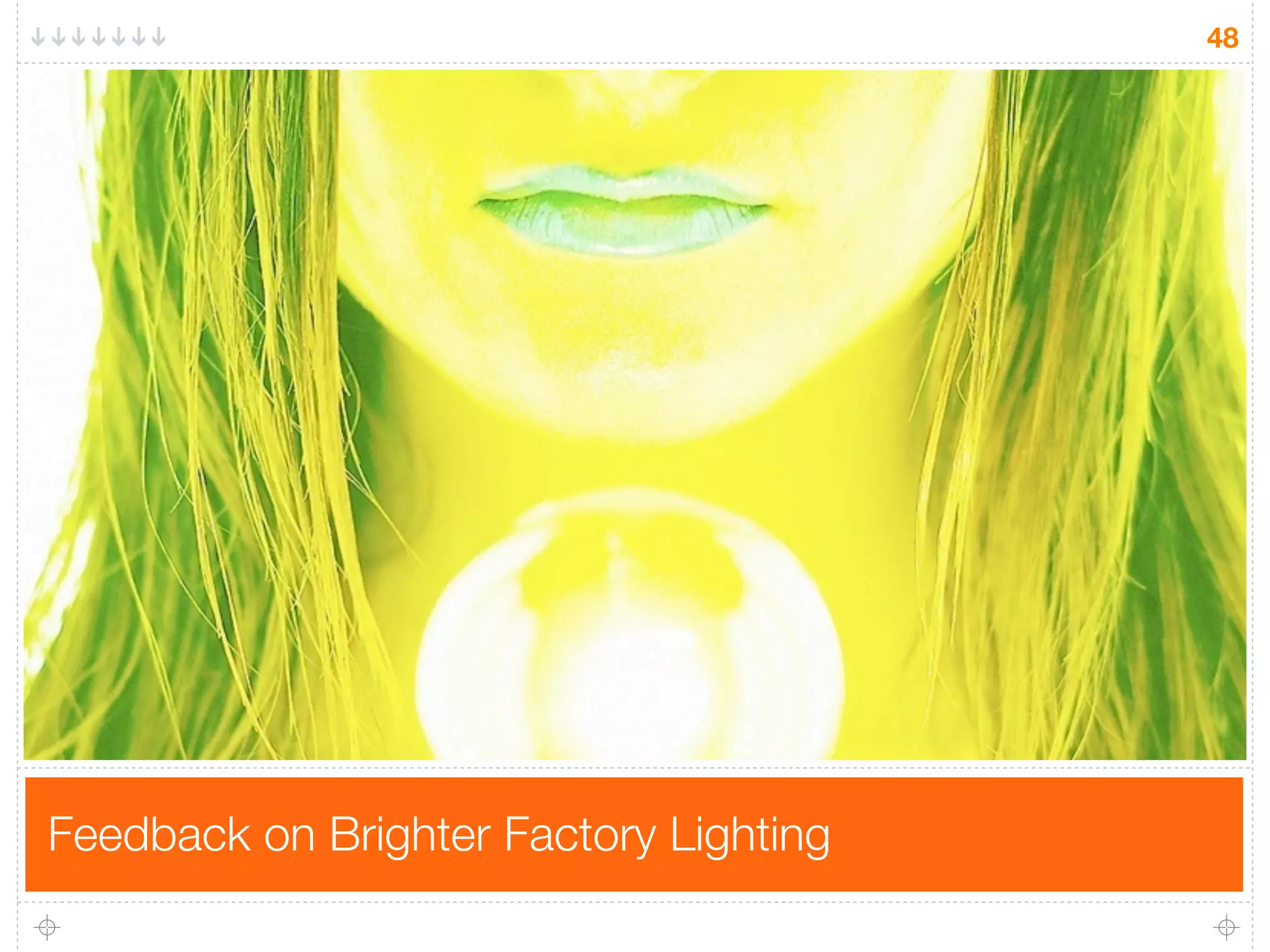 48




Feedback on Brighter Factory Lighting
 