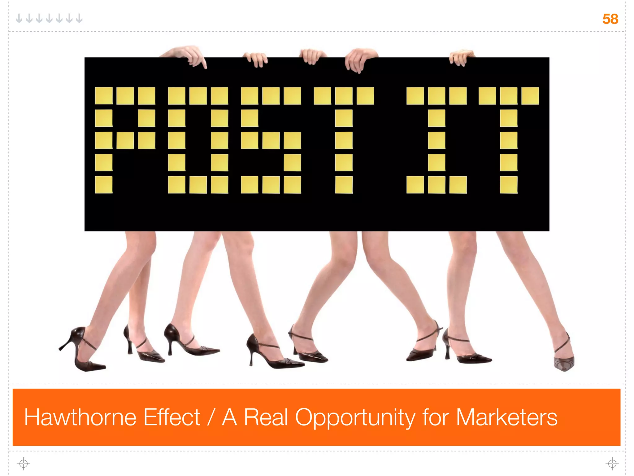 58




Hawthorne Effect / A Real Opportunity for Marketers
 