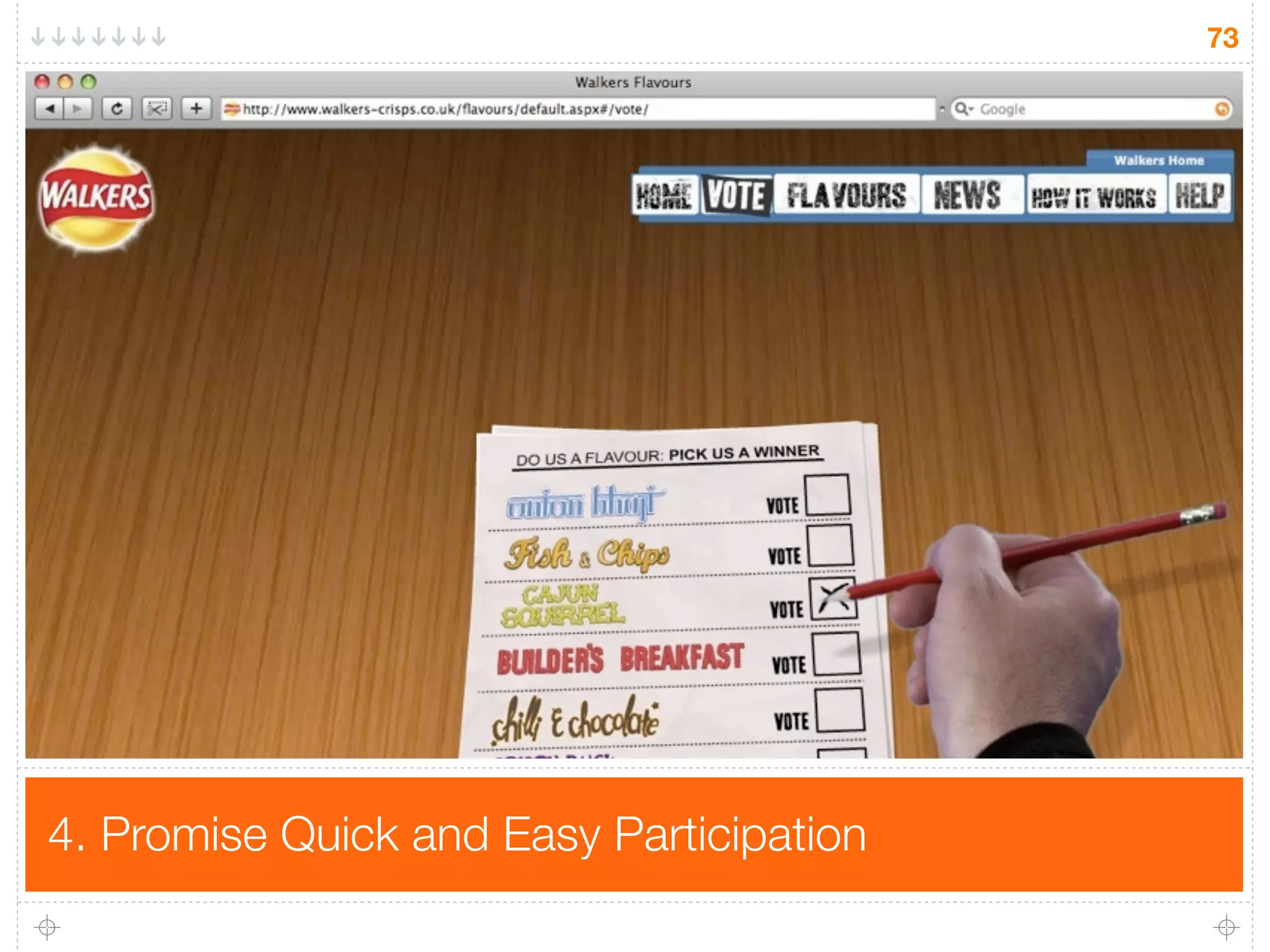 73




4. Promise Quick and Easy Participation
 
