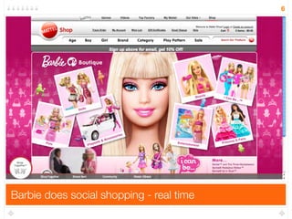 6




Barbie does social shopping - real time
 