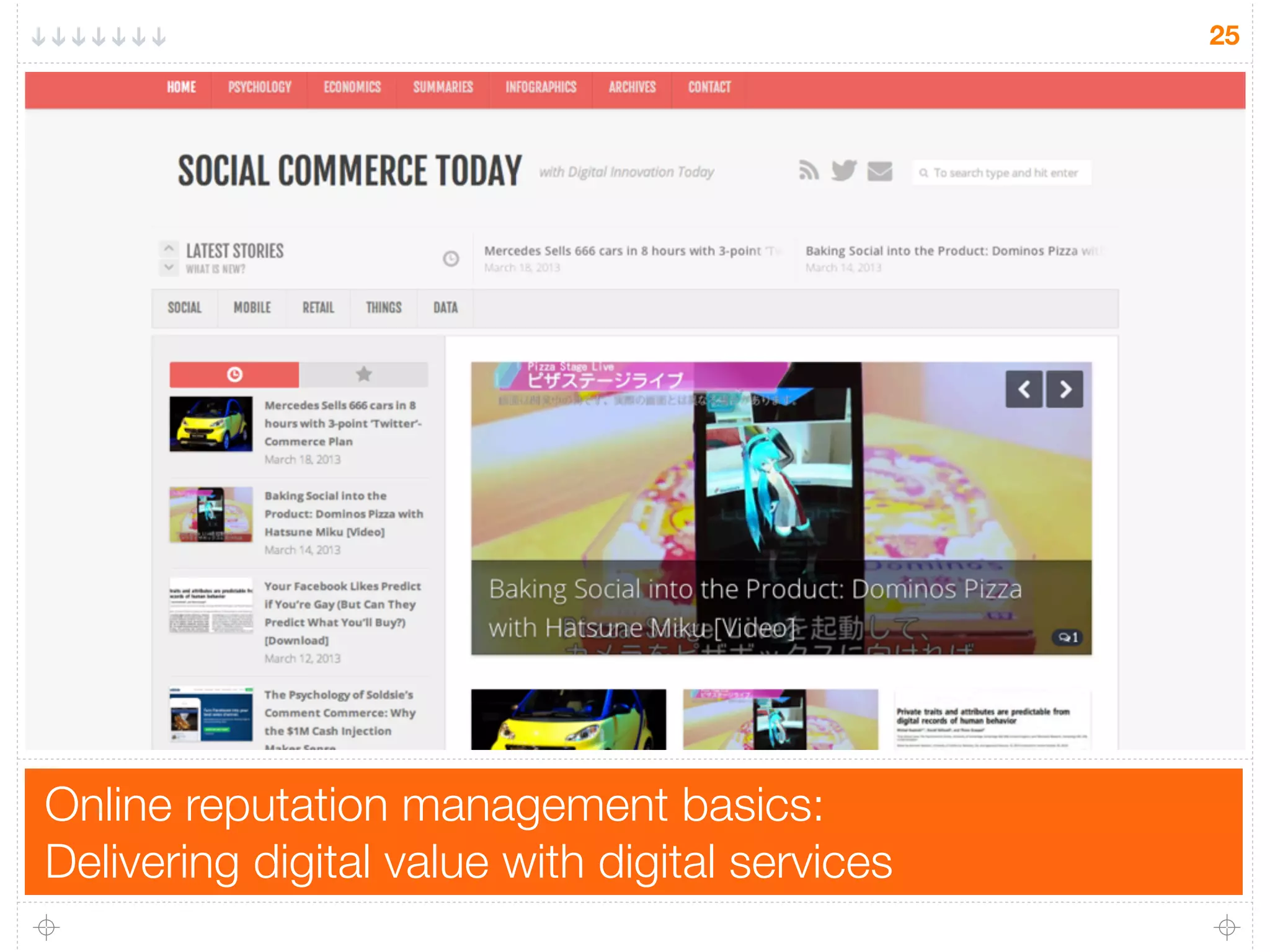 Online reputation management basics:
Delivering digital value with digital services
25
 