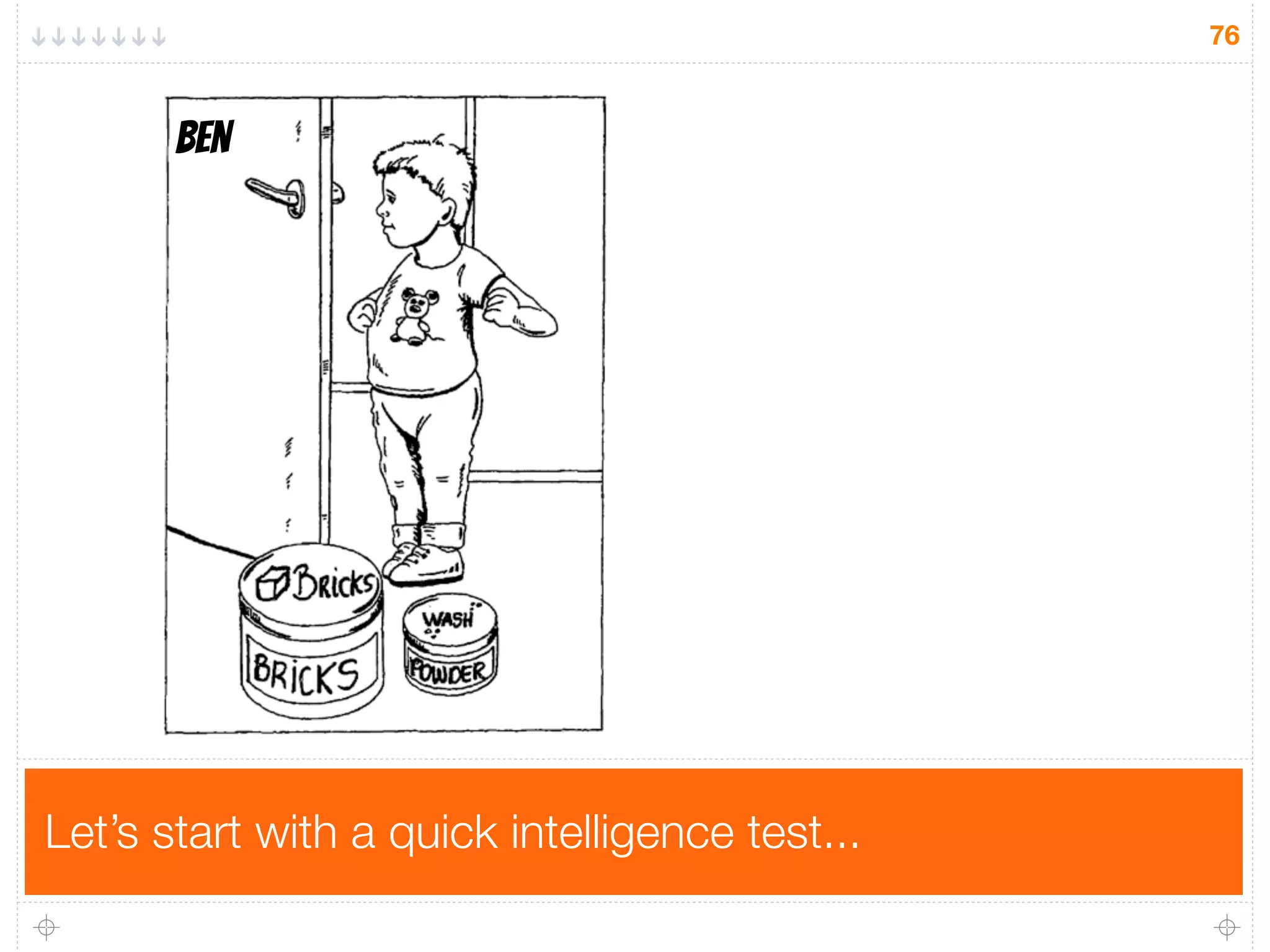 Let’s start with a quick intelligence test...
76
Ben Tim
 