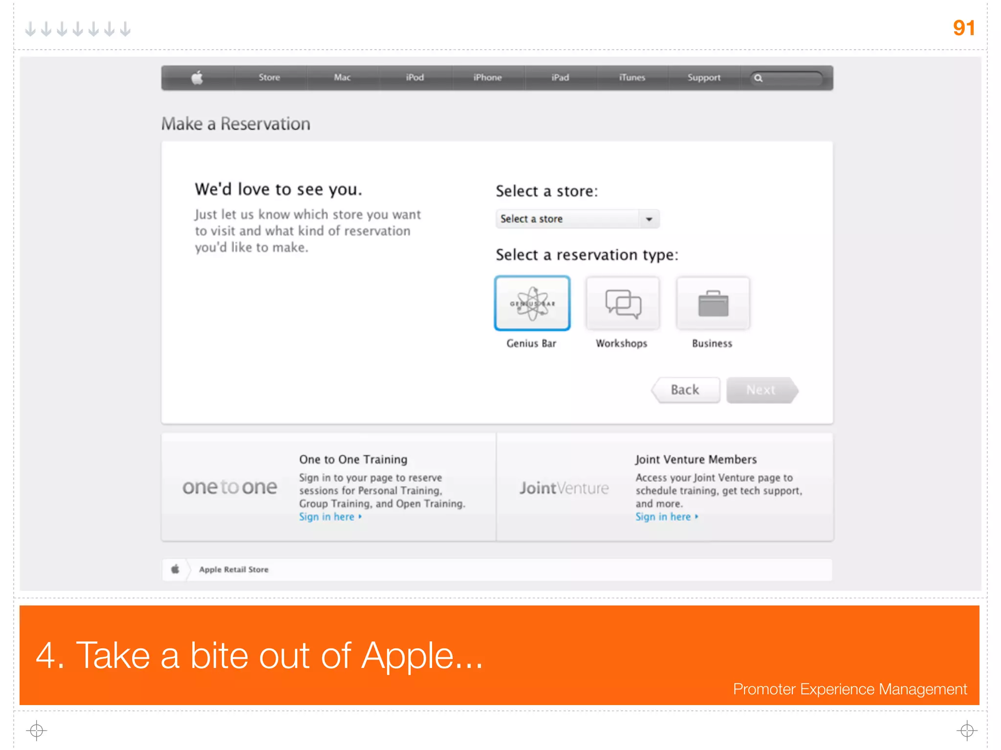 4. Take a bite out of Apple...
91
Promoter Experience Management
 