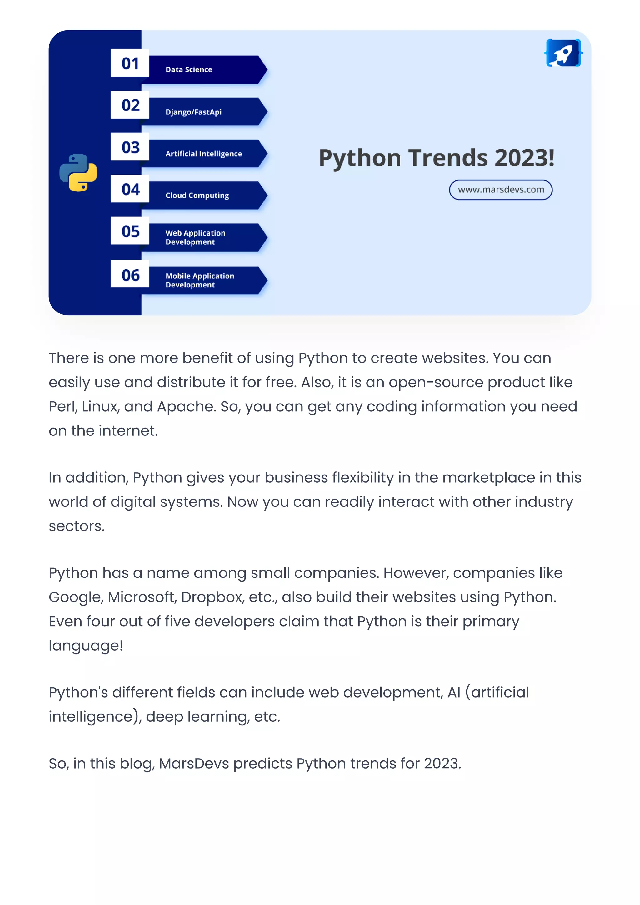 MarsDevs Predicts The Python Trends for 2023 | PDF