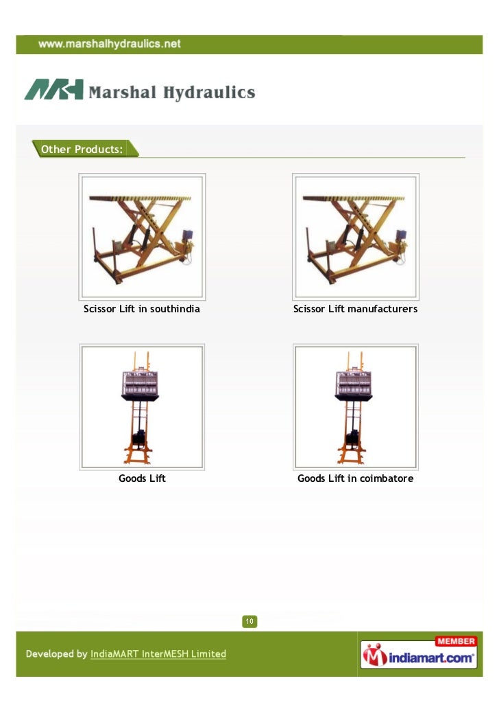Marshal Hydraulics, Coimbatore, Material Handling Equipment