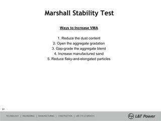 Design mix method of bitumenous materials by Marshall stability method