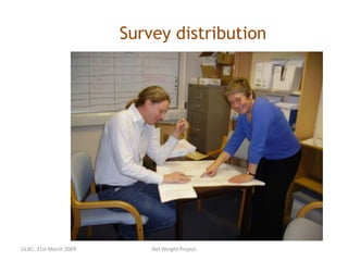 Survey distribution
LILAC: 31st March 2009 Net.Weight Project
 