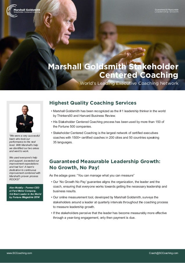 Marshall Goldsmith Stakeholder Centered Coaching