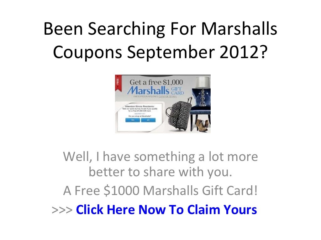 Marshalls Coupons September 2012
