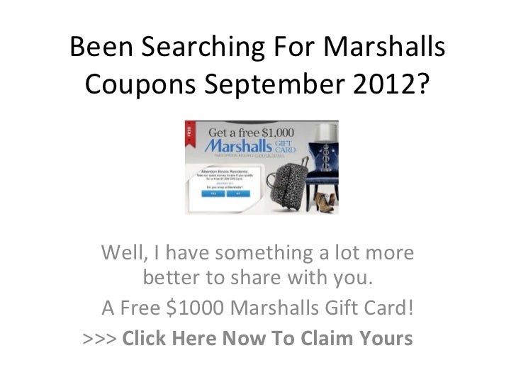 Marshalls coupon code