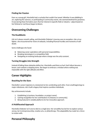 Marshella Chidester_ A Life of Passion, Perseverance, and Purpose.docx