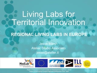Living Labs for Territorial Innovation Jesse Marsh Atelier Studio Associato jesse@atelier.it  REGIONAL LIVING LABS IN EUROPE 