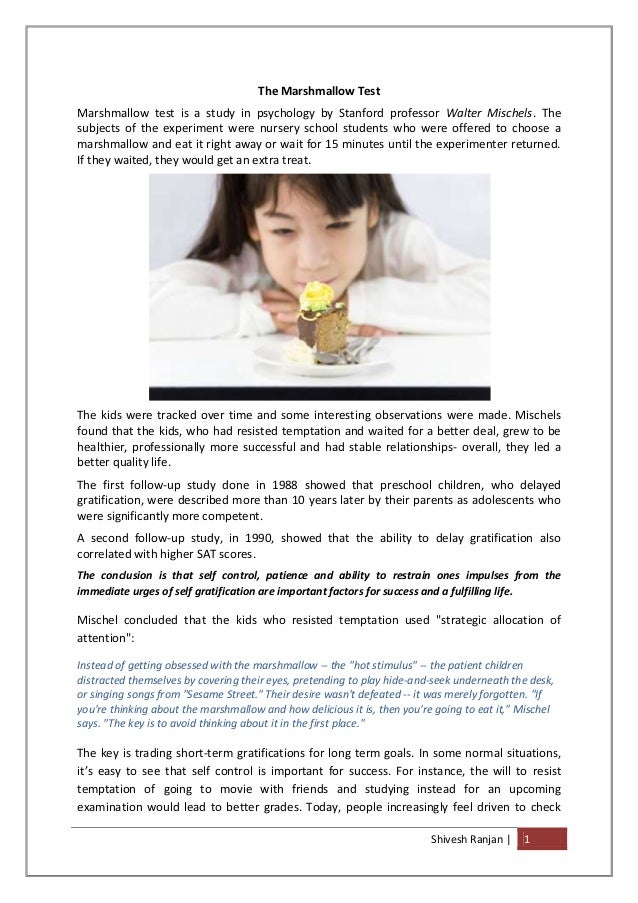 The Marshmallow Test