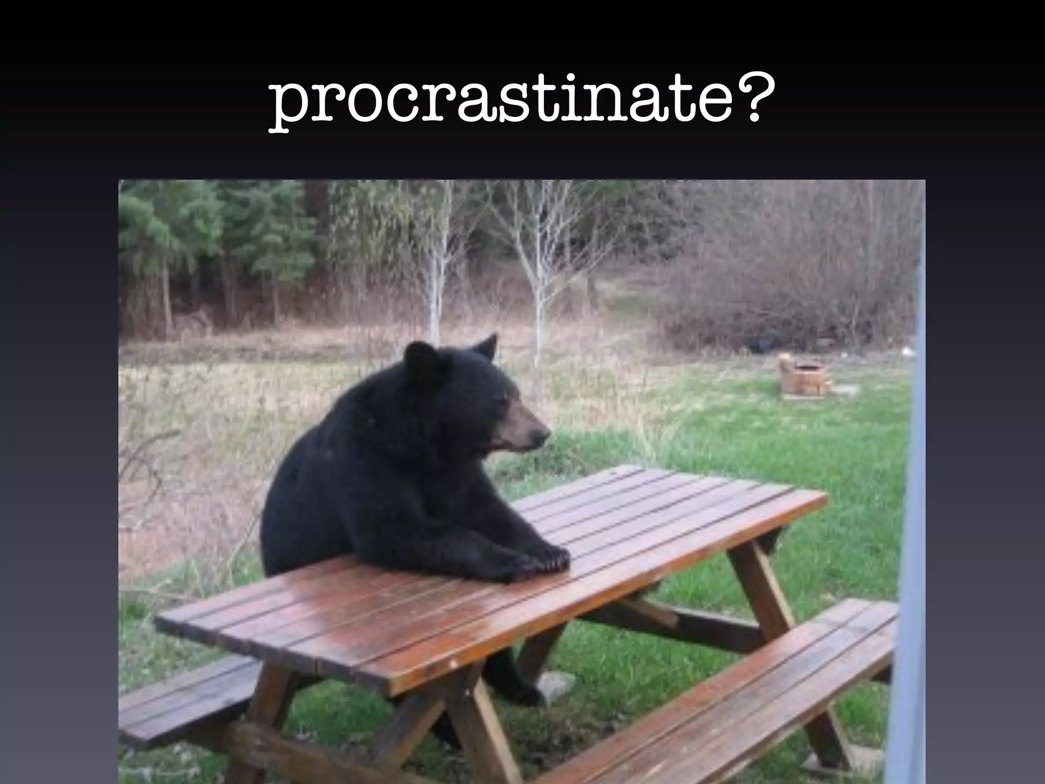 procrastinate?
 