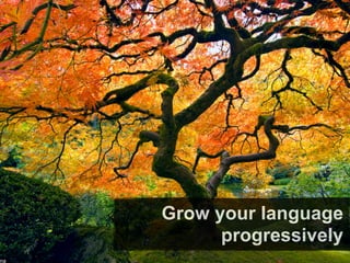 Grow your language
      progressively
 