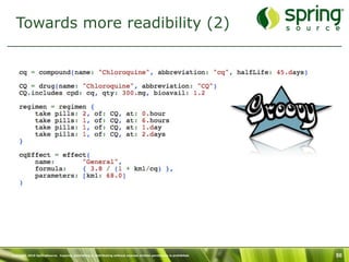 Towards more readibility (2)




Copyright 2010 SpringSource. Copying, publishing or distributing without express written permission is prohibited.   50
 