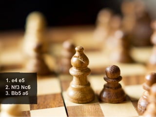 1. e4 e5
2. Nf3 Nc6
3. Bb5 a6
 