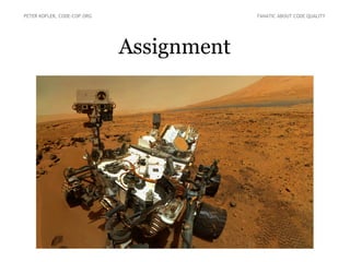 PETER KOFLER, CODE-COP.ORG FANATIC ABOUT CODE QUALITY 
Assignment 
 