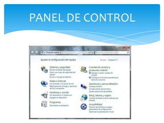 PANEL DE CONTROL
 