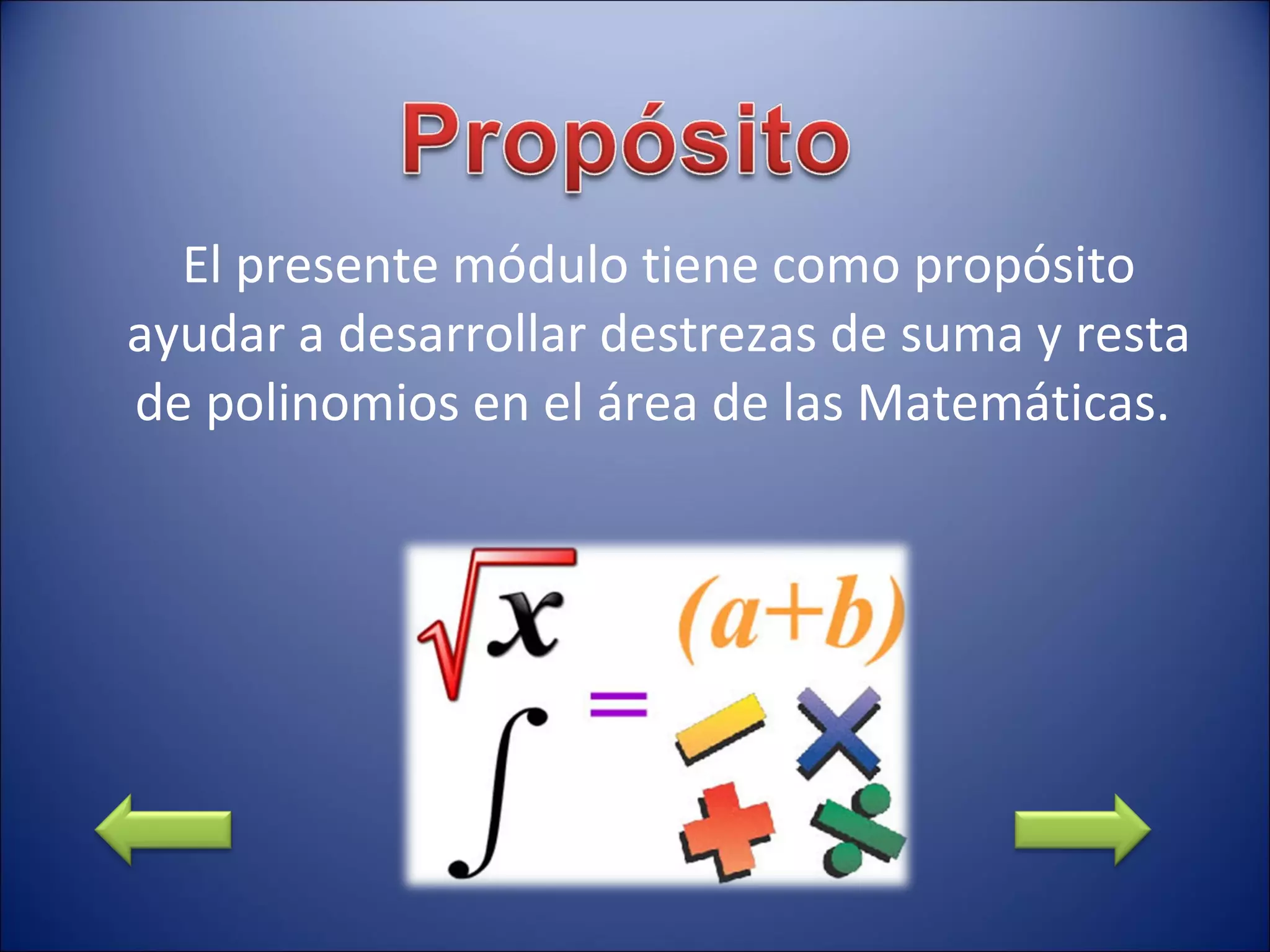 Sum Modulo Problem Módulo instruccional de suma y resta de polinomios | PPT