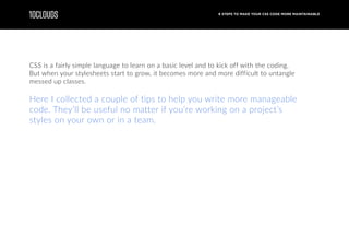 6 Steps to Make Your CSS Code More Maintainable | PPT