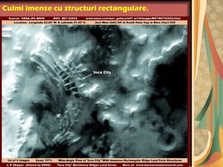 Culmi imense cu structuri rectangulare.
 