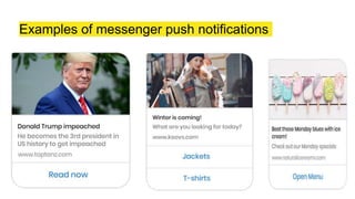 Examples of messenger push notifications
 
