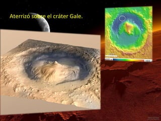 Aterrizó sobre el cráter Gale.

 