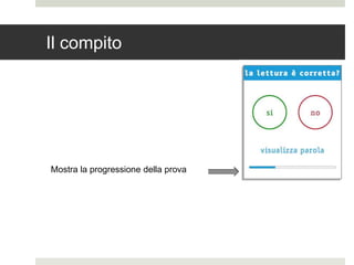 Il compito
Mostra la progressione della prova
 