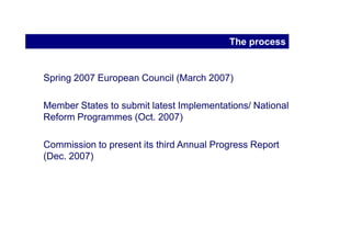 Progress towards the Lisbon targets
 