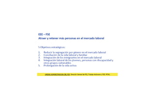 Prioridad 5:
Desarrollo sostenible local y urbano
[aproximadamente un 8,5 % de la inversión total]
Las acciones principales tienen por objetivo un desarrollo equilibrado de la
región.
la asistencia al desarrollo en las zonas rurales;
el incremento de la calidad de la oferta turística como motor de desarrollo
rural; la promoción de la cohesión territorial, a partir de proyectos integrados
de regeneración urbana y rural destinados a los pequeños y medianos
municipios; el refuerzo del desarrollo urbano para alcanzar la cohesión
social.
Prioridad 6:
Asistencia técnica
[aproximadamente un 1,5 % de la inversión total]
La asistencia técnica ha de permitir incrementar la capacidad administrativa
de la utilización de los fondos y la cofinanciación de las actividades de
gestión, seguimiento, evaluación, animación, información y comunicación
 