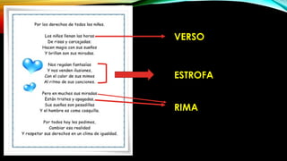 VERSO
RIMA
ESTROFA
 
