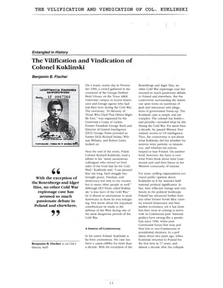 The Vilification and Vindication of Col. Kuklinski
11
 