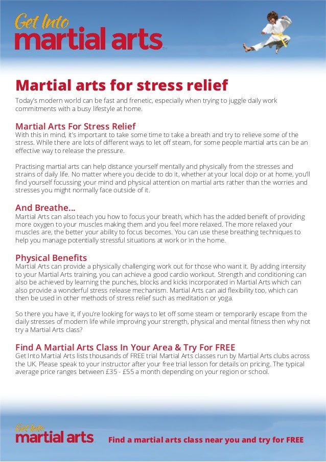 Martial arts for stress relief