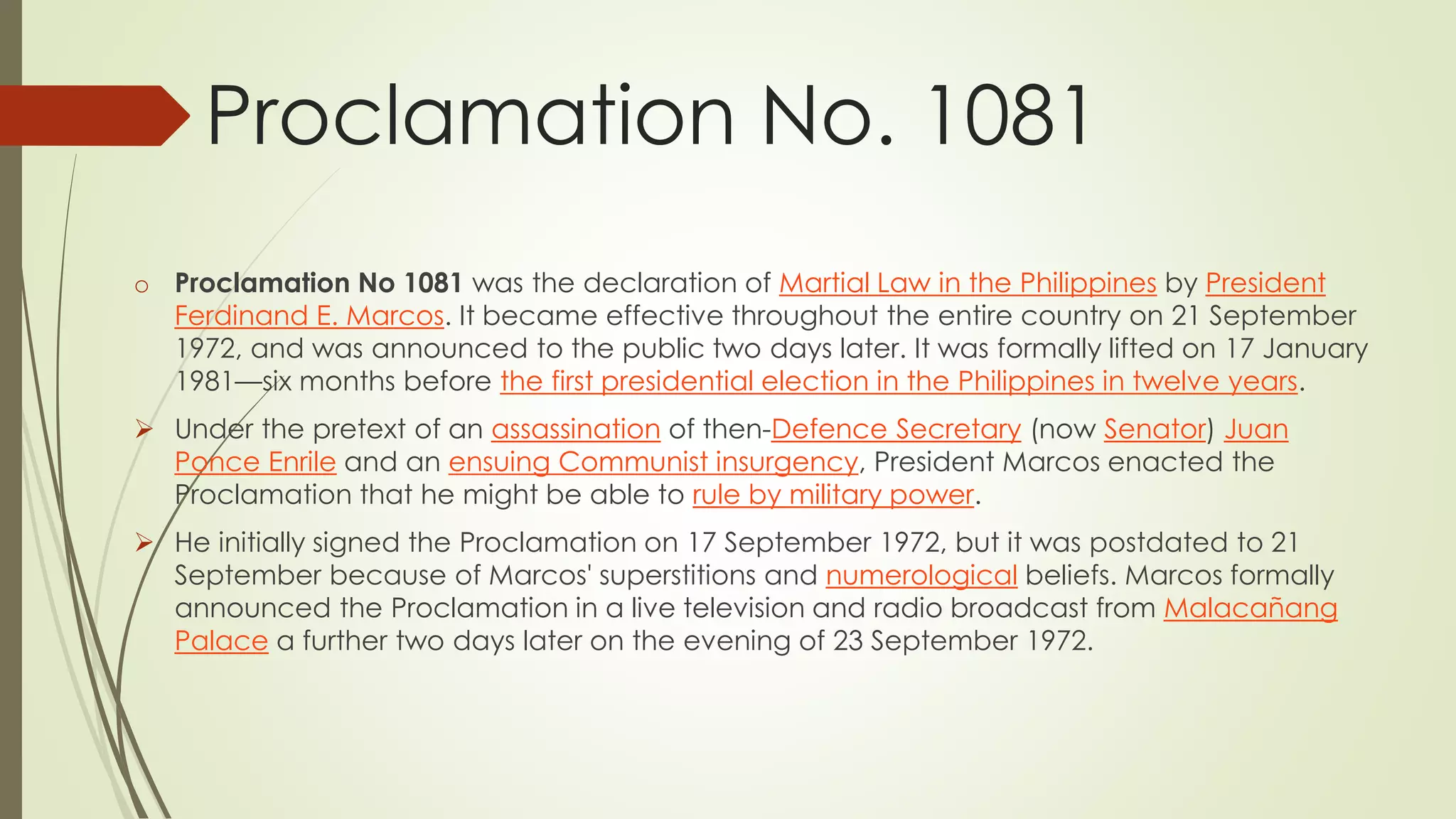 The Philippine During Martial law years | PPTX