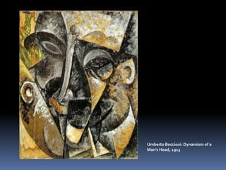 Umberto Boccioni: Dynamism of a
Man's Head, 1913
 