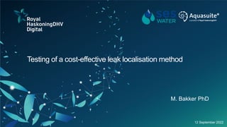 Testing of a cost-effective leak localisation method
12 September 2022
M. Bakker PhD
 