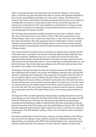 Martin Amidu on Leaked anti-IGP tape | PDF | Elections | Politics