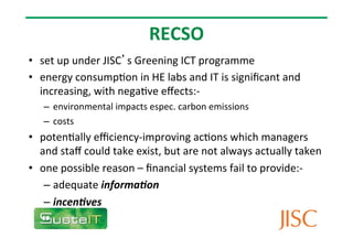 Understanding Data Centre Costs: Lessons from e-InfraNet and JISC ...