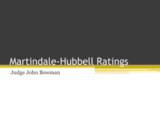 Martindale-Hubbell Ratings
Judge John Bowman
 