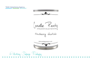 Advertising Campaign Packaging
18670 Graphic Drive
Tinley Park, Il 60477
1-708-781-4200
1-877-342-3298
September 17, 2013
Client:
Midwest Inflight Culture Committee
Project:
What: First Annual PAWSaPalooza
Where: Southwest Airlines Flight Attendant Lounge
When: December 4th, 5th, & 6th of 2013
Project Overview:
Midwest Inflight Culture Committee is organizing a fundraiser where all proceeds will be
benefitting animal rescues and shelters. Those facilities will include Triple R Pets, Lulu’s
Locker Rescue, Naperville Humane Society, and American Animal Rescue. A logo and
posters are to be created to market the event.
Objective:
To raise awareness of animals needing rescue and collecting food and other supplies to
assist shelters with their general care. Through charitable donations, monetary support,
and personal touches. The committee will host a 3 day event in order to accomplish
these goals.
The Most Important Thing:
To provide support to animal shelters in their efforts to rescue and place animals into
loving and responsible homes.
Speaking up for those without a voice.
*EAK! Advertising Agency
 