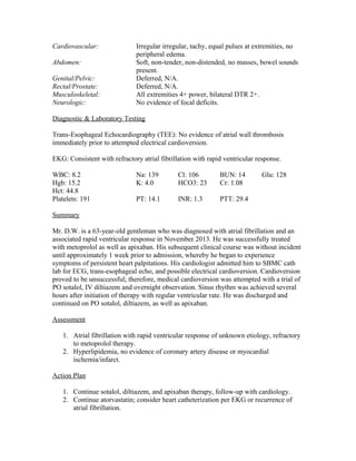 Case Report: Atrial Fibrillation with Rapid Ventricular Response | DOC