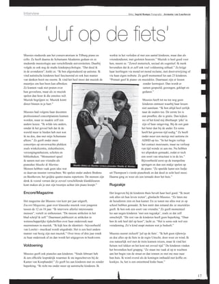 Interview




             ‘Juf op de fiets’




                     Rugzakje

Encore!Magazine




Voldoening
 