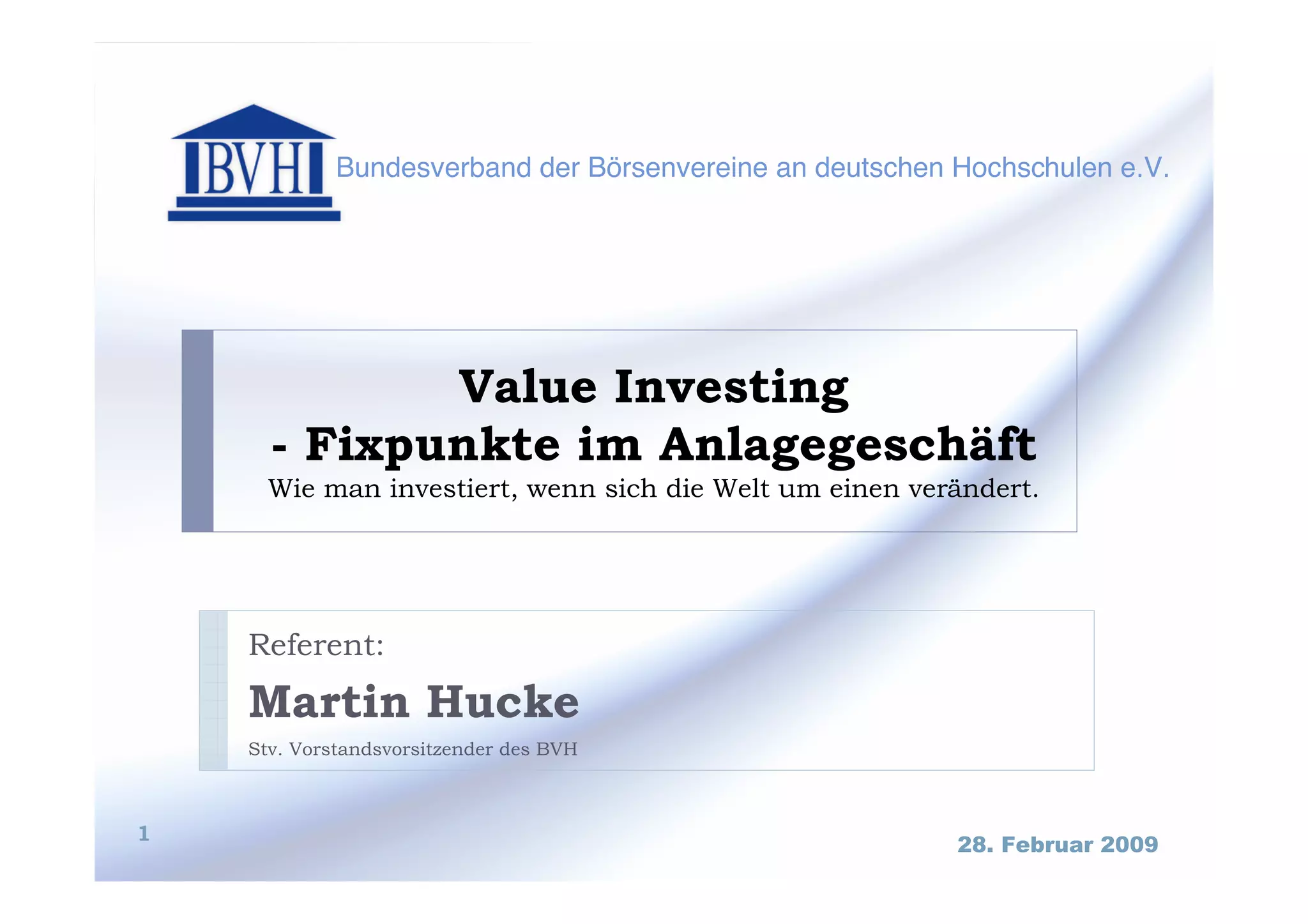 Martin Hucke Value Investing 2. Aktiencamp
